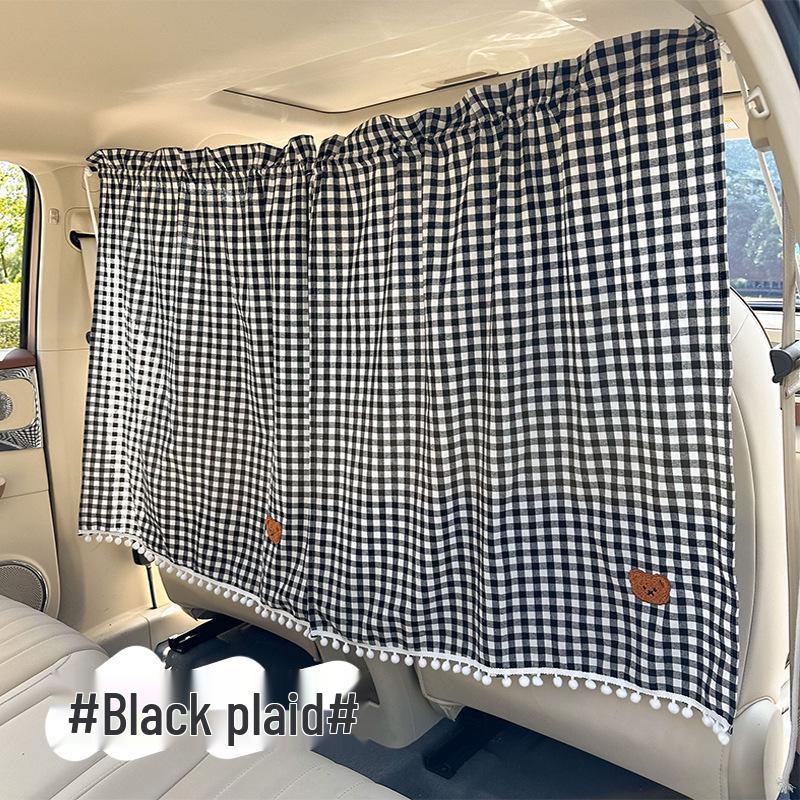 Black Privacy Partition Curtain for Car: Heat Insulation & Sun Protection