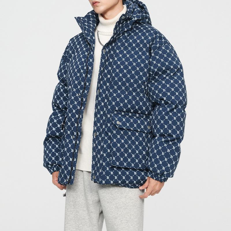 

Hooded cotton jacket men s couple winter thickened loose cotton jacket loose printed hooded jacket cotton jacket 4XL синій