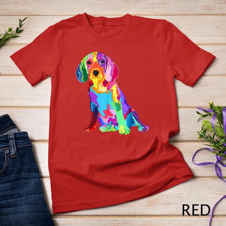 Dog Lover Gifts For Womens Beagle Colorful Cool Beagle Mens Unisex T-shirt 8 XL