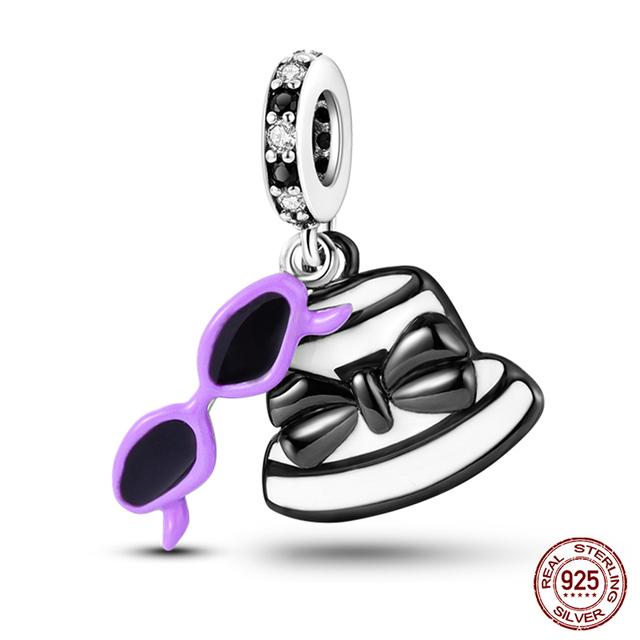 Moda 925 Prata Esterlina Bolsa Bagagem Charms Contas Fit Fasion 925 Pulseiras Finas Aniversário DIY Jóias Fazendo