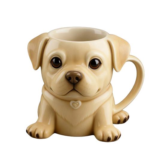 Ceramic Mug Large Capacity French Bulldog Shape Handcrafted Microwave-safe Coffee Cup Reusable Kitchen Essential