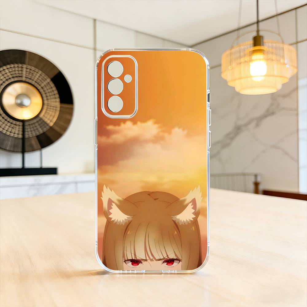 S-Spice and Wolf Anime Phone Case For SamsungA10,12,20,21S,30,31,40,50,51,52,70,71 Transparent Cover