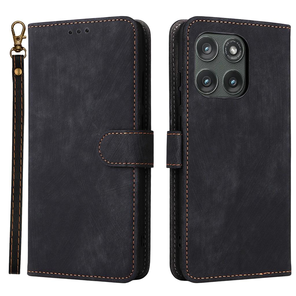 For Motorola Edge (2025) 5G/Edge (Gen 6) Case Wallet RFID Blocking PU Leather Phone Cover Stand with Strap