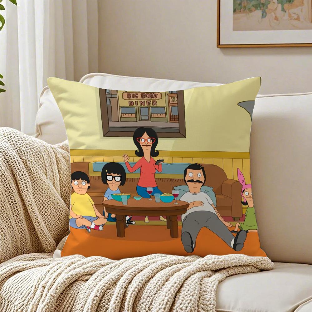 Cartoon BBobs BBurgers Cushion Cover Pillowcase Antidustmite living Room Sofa Decor Cushion Room