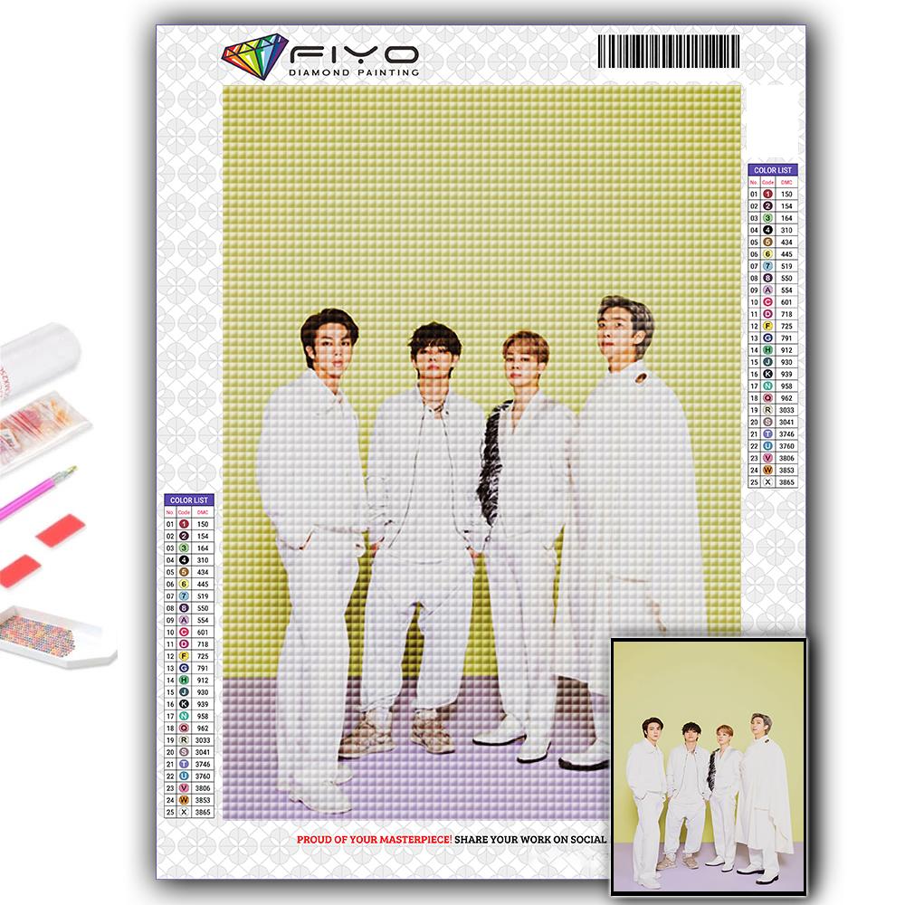 5D DIY Diamond Painting Cross Stitch Korean Boy Group Diamond Embroidery Mosaic Wall Art Home Decoration