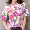 Summer Women Fashion T-shirt 3D Colorful Floral Printing Tops Tees Female Casual Short Sleeve Clothing Ladies Stylish Streetwear