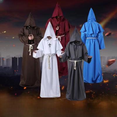 Kostium Cosplay na Halloween, Kostium Średniowiecznego Mnicha, Szata Mnicha, Kostium Czarodzieja, Kostium Księdza, Kostium COS, Kostium Sceniczny