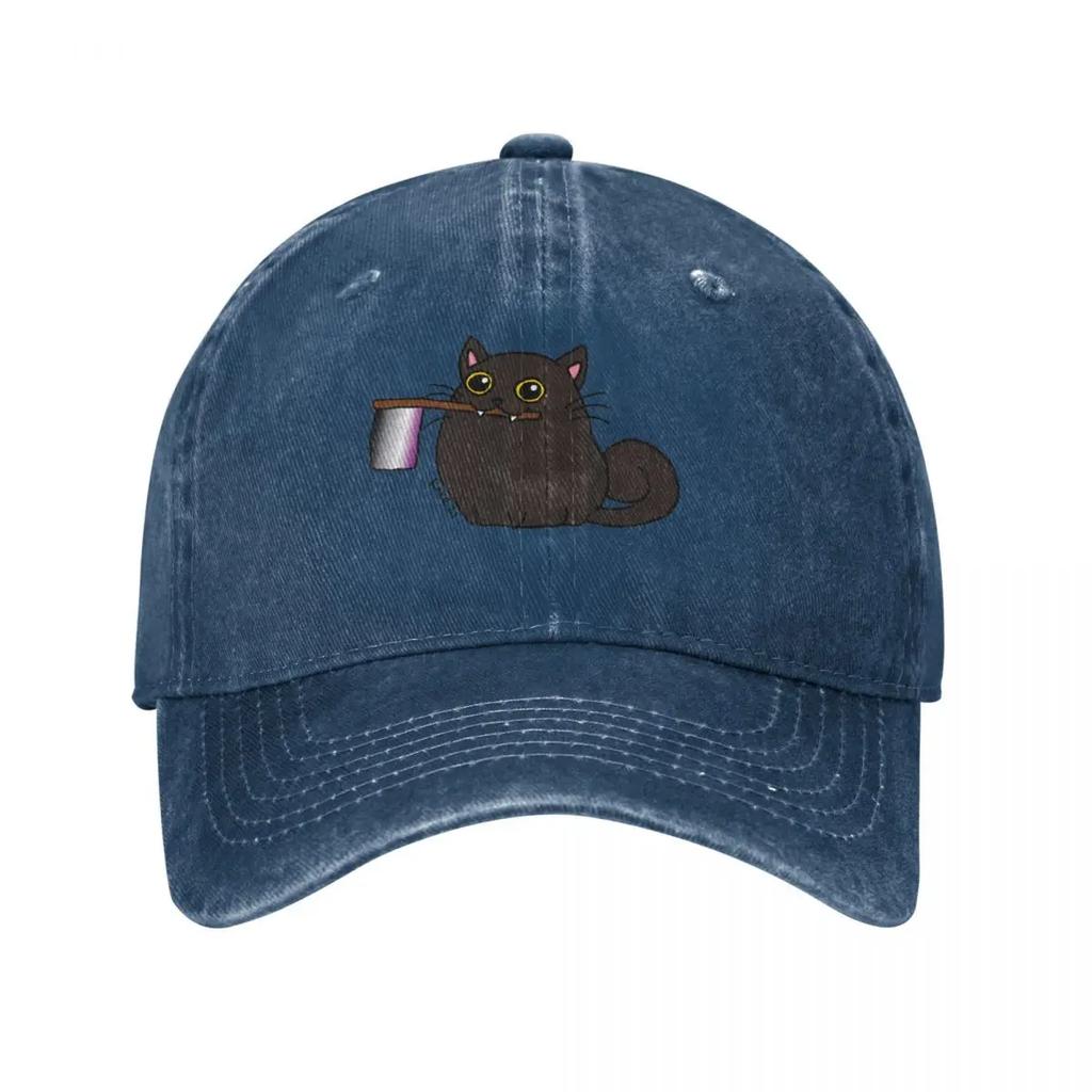 Blob Cat Black  Ace Baseball Cap Sun Caps Luxury Cap Golf Wear Custom Hat Womens Golf Wear Unisexs