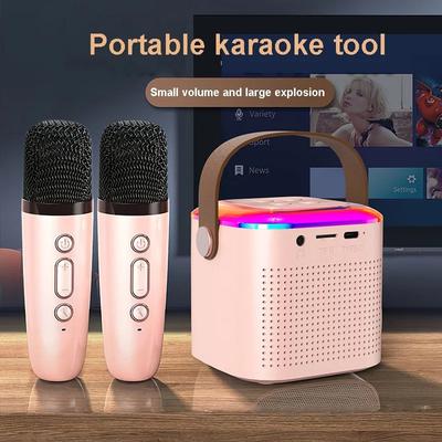 Y1 Wireless Dual Microphones Karaoke Machine KTV DSP System Bluetooth 5.3 PA Speaker HIFI Stereo Surround RGB Colorful LED Light