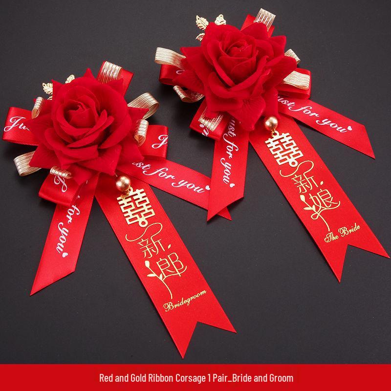 Wedding Corsage & Boutonniere Set for Bride, Groom, Bridesmaids & Groomsmen