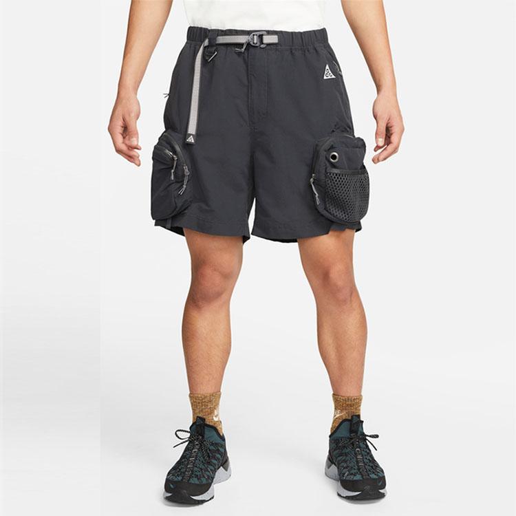 Nike ACG Series Snowgrass Solid Color Cargo Pocket Loose Shorts Men Bottoms Black DN3946-070