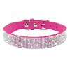 Didog Soft Suede Leather Puppy Dog Collar Adjustable Rhinestone Cat Pet Pink Collars Suit Small Medium Pets XS S M Chihuahua