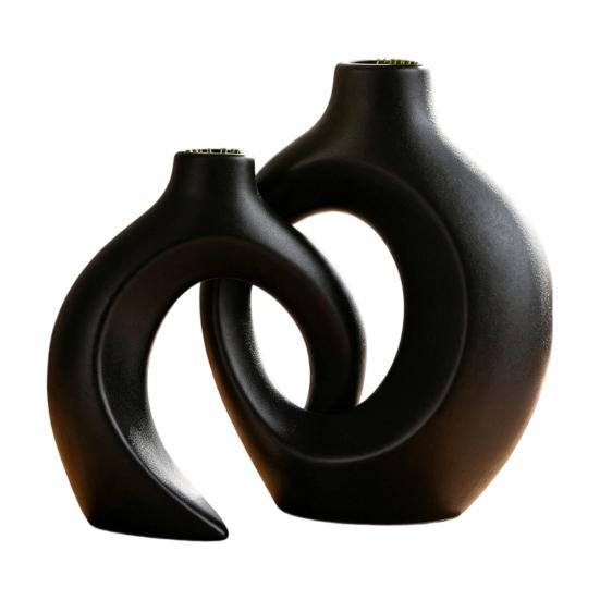 Vase Ornament, Resin Decorative Vase Sculpture, Table Decor for Living Room Bedroom Office Home Balcony Indoor