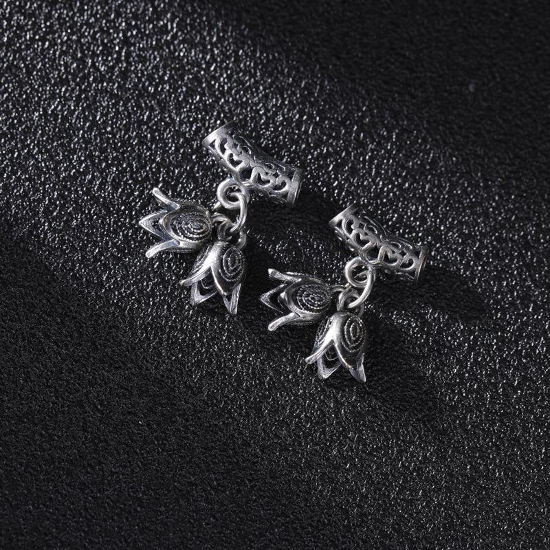 Color-Preserving Distressed Silver Persimmon Lucky Cat Pendant DIY Handmade Bracelet with Tibetan Silver Accessories