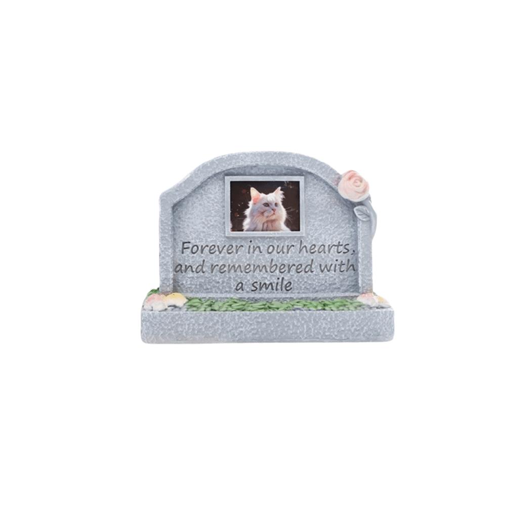 Photo Frame Design Pet Memorial Stone Weatherproof Resin Pet Tombstone Gift Style C