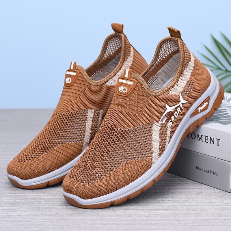 

TEMU мужские сетчатые туфли большого размера, дышащие, полые, на платформе с одним педальным управлением, легкие и удобные туфли для папы 44