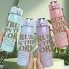1PC Trust In The Lord Religious Quote Print 750ml Color Plastic Sports Water Bottle Leakproof Flip Straw Lid Suitable for Sports Office Home Use