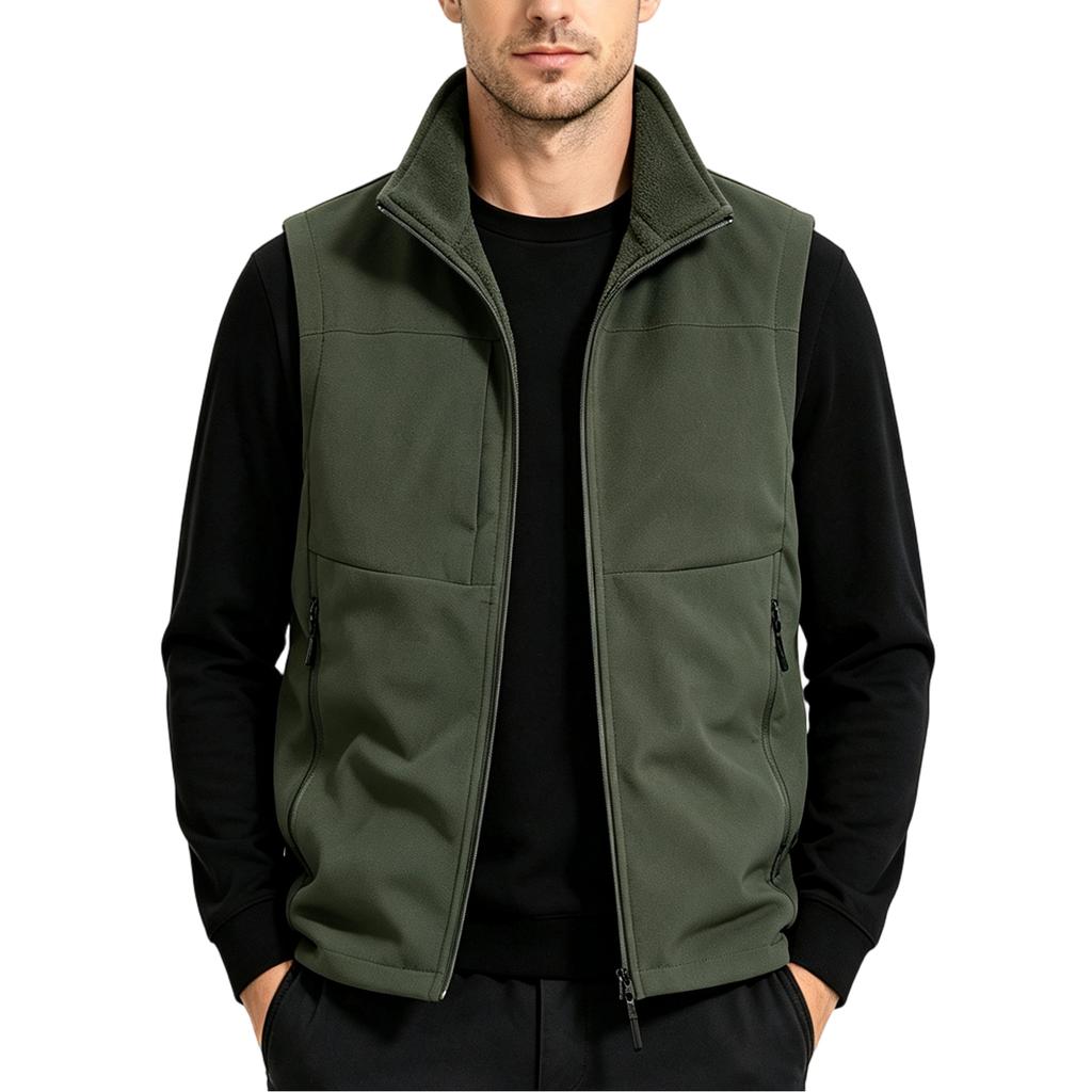 Men's Stand Collar Vest for and Winter - Lightweight Outdoor Casual Sports and Fishing Vest