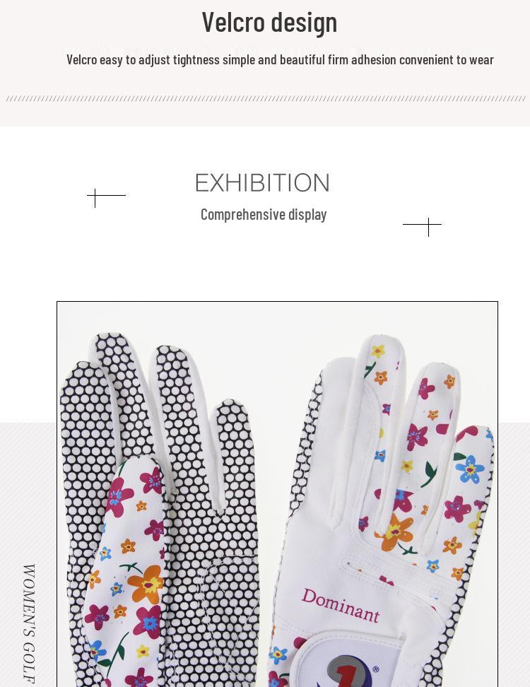 Echte Dominant Damen rutschfeste PU Golfhandschuhe - Links, Rechts oder Beide Hände, Weiches & Zartes Design