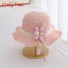 Kids Sunhat With Wide Brim And Breathable Paper Grass Material For Summer Outdoor Activities