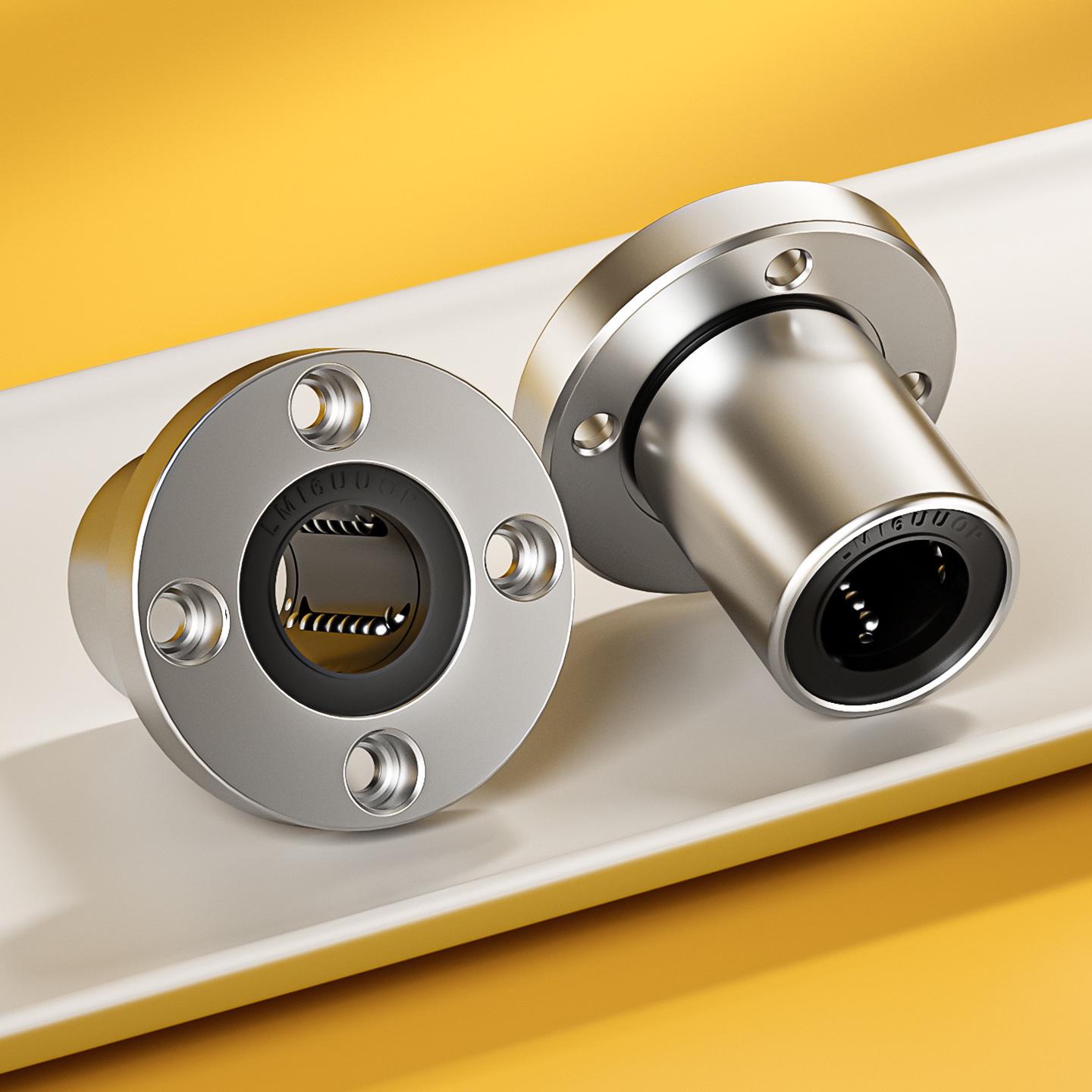 

Round Flange Linear Motion Bearings LMF Series (6-50UU) LMF6UU Size 6*12*19