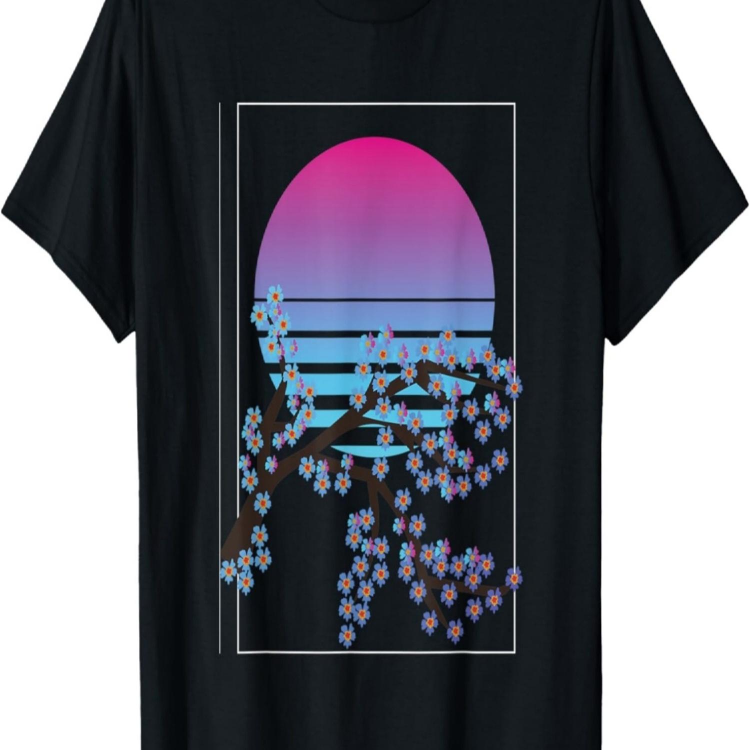Pretty Pink Flower Japan Sakura 80s Vaporwave Cherry Blossom T-Shirt(1) S