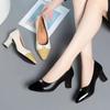 Autumn Soft Leather Single Shoes Soft Sole Comfortable New Work Shoes Medium High Heels Versatile Leather Shoes