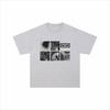 T-shirt a maniche corte pesante in metallo stampato band rock Nine Inch Nails con uno stile vintage ampio