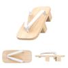Aiai White Paulownia Wood Geta Sandals with Two Made In Japan Men's Teeth, (White, Xx_l)