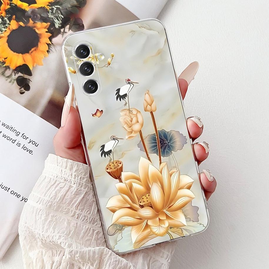 For Samsung Galaxy A24 4G Case SM-A245F Cover Fashion Flower Marble Soft Silicone Phone Covers For Samsung A14 A34 A54 5G Fundas