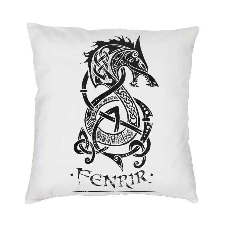 Viking Valhalla Fenrir Modern Pillow Cover Decoracion Salon The Nordic Monster Wolf Odin Cushions For Sofa