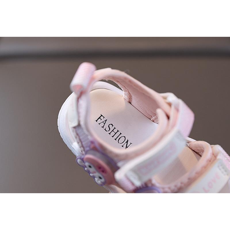 Girls' Sandals Summer New Girls' Baby Shoes Princess Sandals Cartoon Light-up Soft Sole Walking Beach Shoes