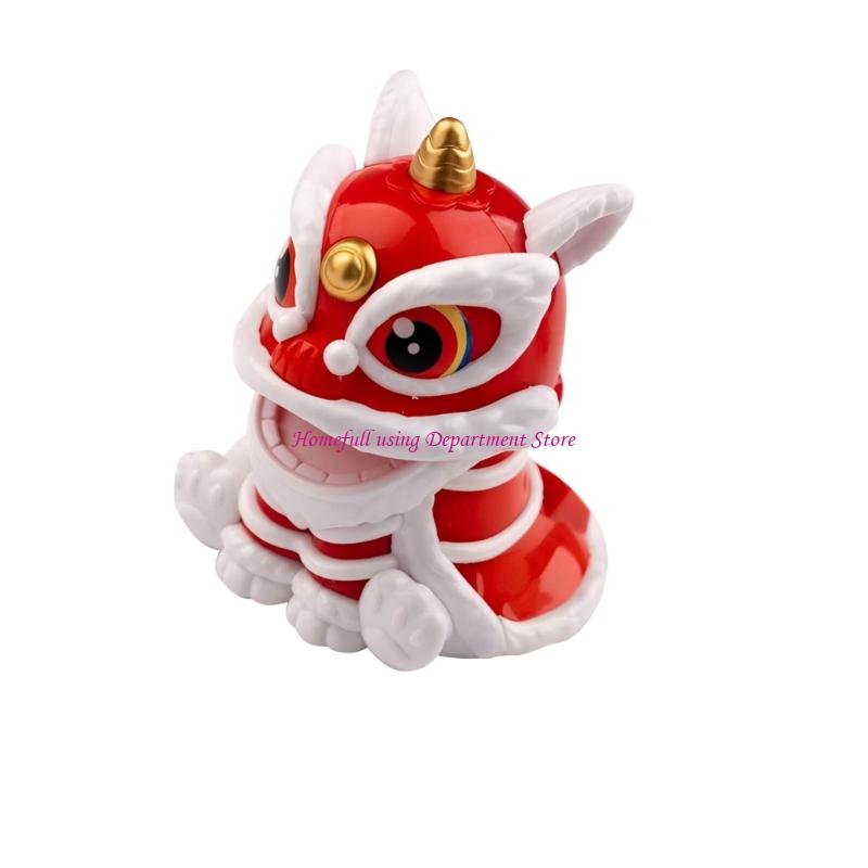 Lucky Lions Dance Solar Car Decoration Traditional Festival Dashboards Ornament Easy Installation For Home And Vehicle