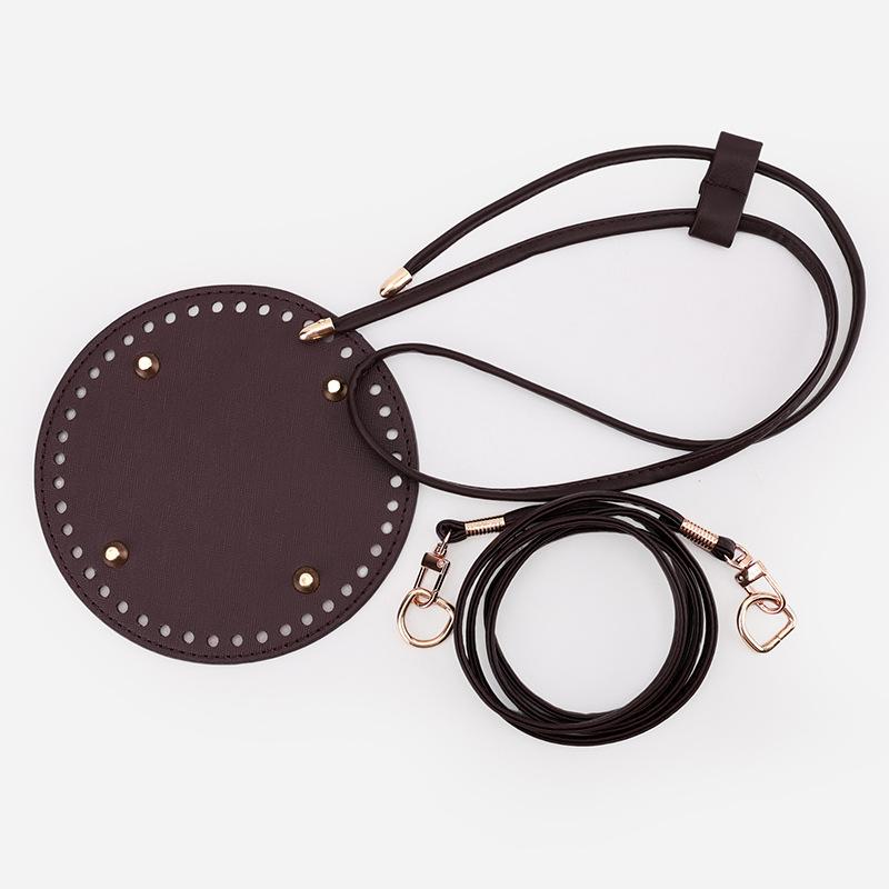 Luggage accessories DIY hand-woven bag bucket bag PU material bag, baseplate drawstring shoulder strap three-piece wholesale