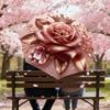 1PC Crown Rose Umbrella-9-Rib Reinforced, Automatic Open, Lightweight & Durable, Cute Fashion Accessory for Outdoor-P0719