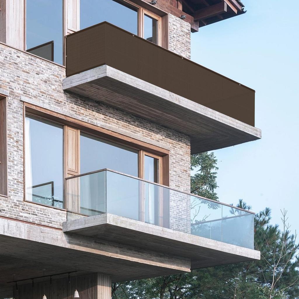 SUNNY GUARD 6x1m Mocha Sunshade for Balcony, Balcony, and Outdoor Use, UV Protection