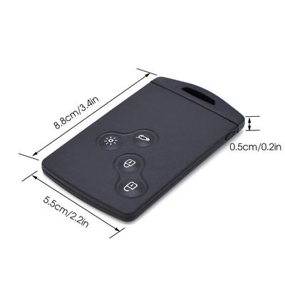 Smart Card a 4 pulsanti per Renault Clio Duster Laguna Megane Koleos Scenic Captur Custodia per carte Nero Portachiavi per auto Shell con piccola chiave