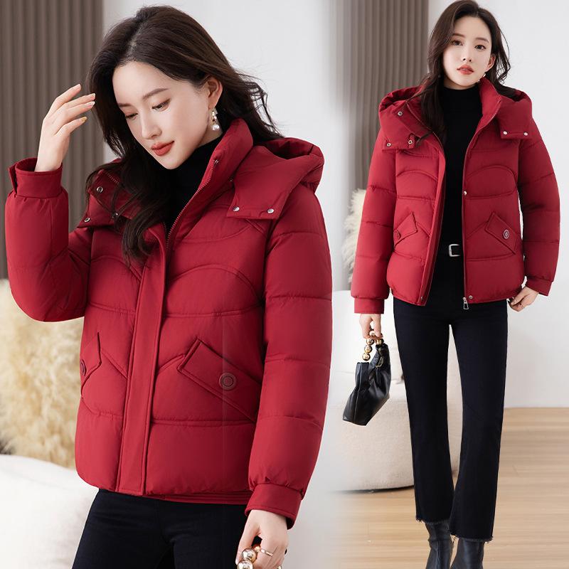 Women’s Short Windproof Thicken Warm Winter Jacket With Detachable Hood
