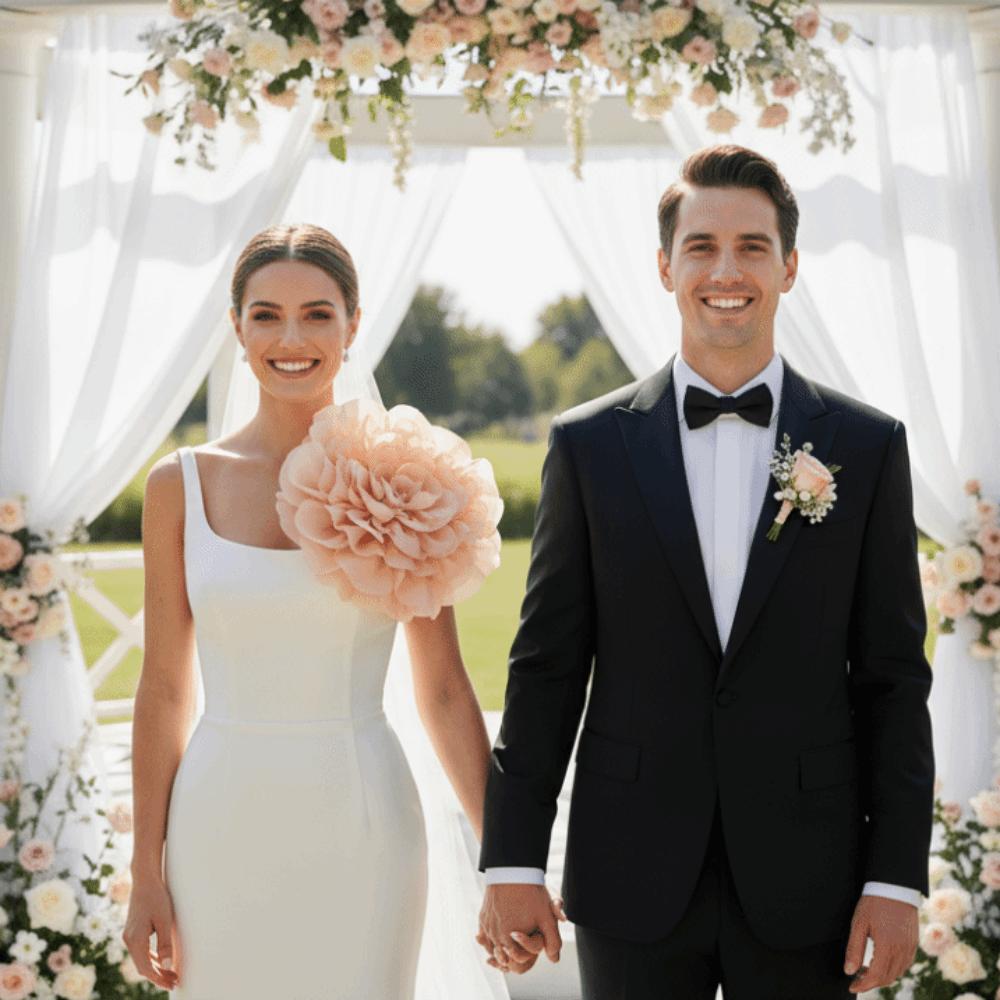 Elegant 37cm Artificial Peony Flower Large Satin Velvet Peony for Brooch Versatile DIY Wedding Dress Fake Flower Photo Props