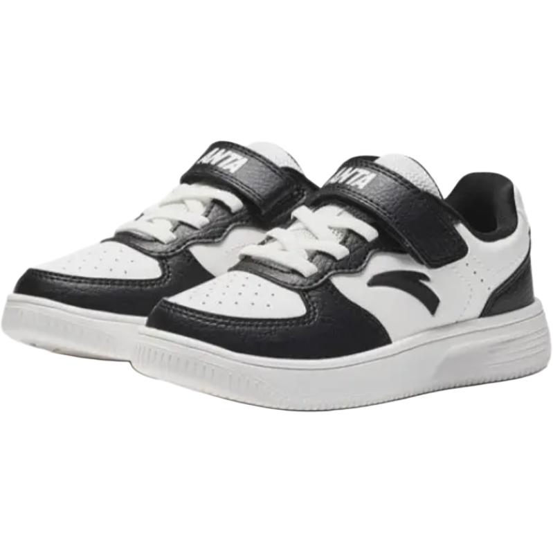Anta Comfortable Versatile Non-Slip Wear-Resistant Low-Top Kids Skate Shoes Kids Sneakers Black White A12449988-1