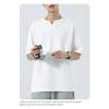 Men Notch Neck Solid T Shirt Short Sleeve Loose Casual Distressed Texture Daily Street Summer Basic Top