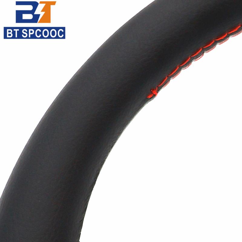 Tuner 14inch 350mm Car Sports Steering Wheel Real Leather Italy Style JDM Red Line M250402