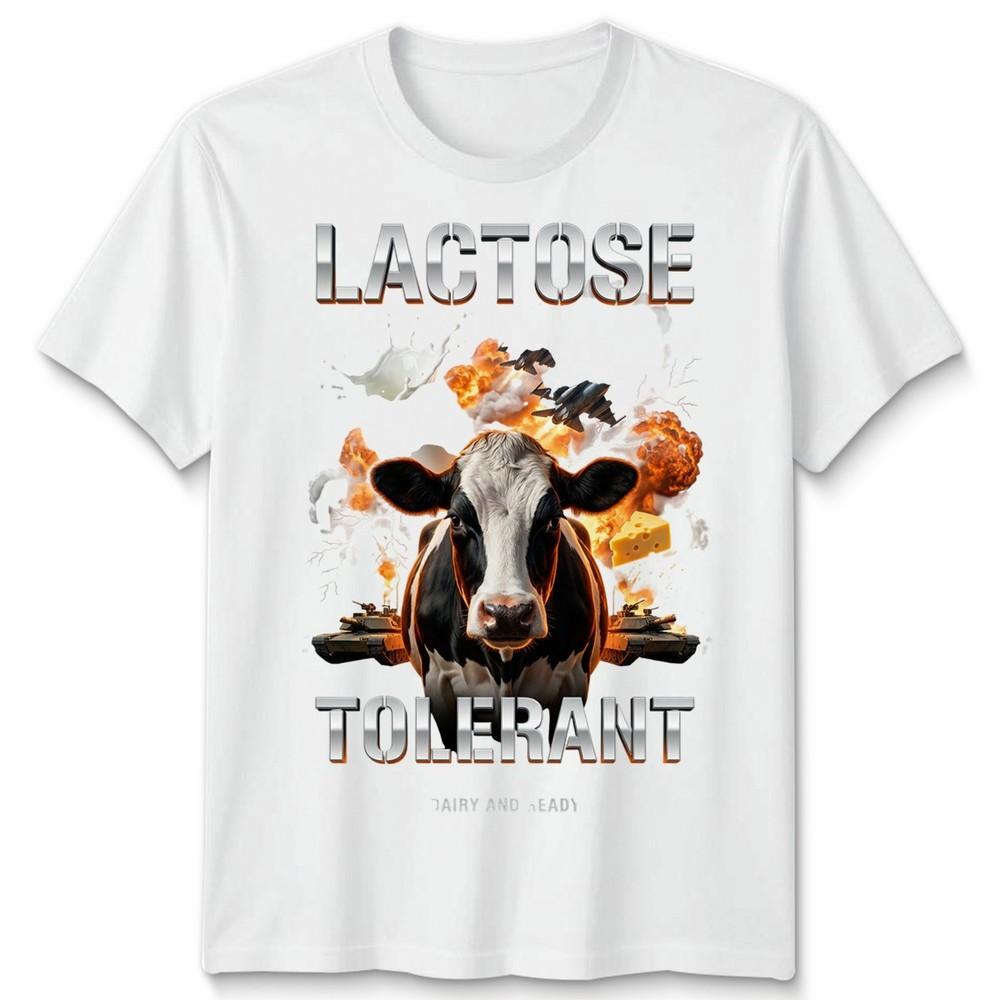 Lactose Tolerant Funny Unisex T Shirt Tee Humor Slogan Graphic Top