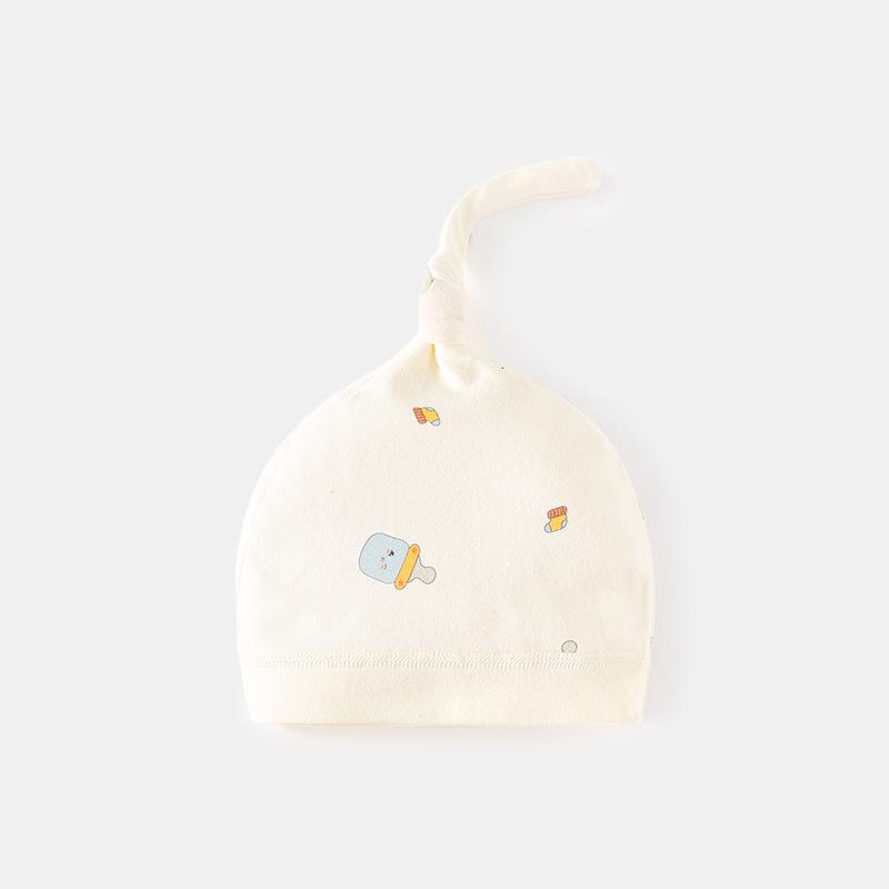 Polka Dot Pure Cotton Baby Hat 0-6 Months for Autumn & Winter