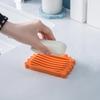 1pc Creative Silicone Drain Soap Box Bathroom Soap Tray Washstand Soap Holder Silicone Soap Box Simple Drain Soap Dish