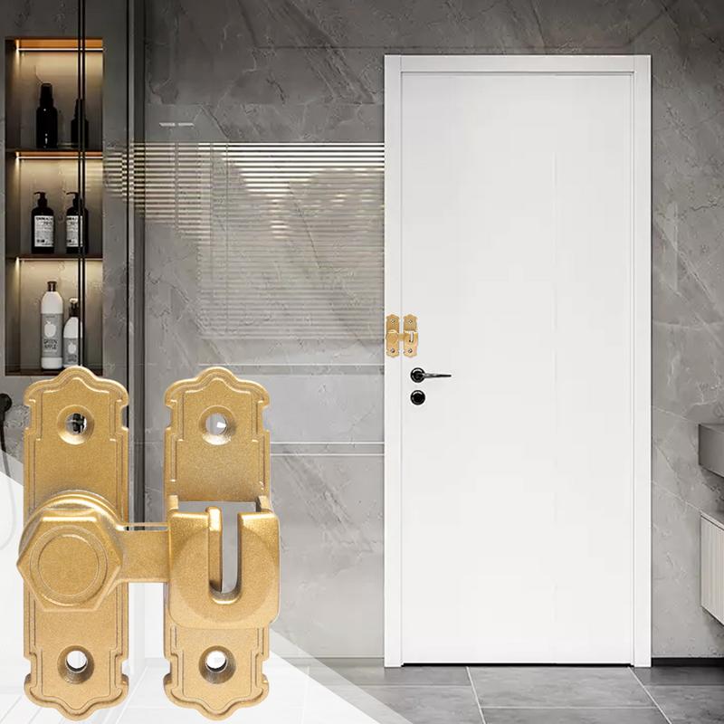 Door Latch No-Punching Bathroom Privacy Door Latches Metal Safety Inside Locking Hardware For Bedroom Balcony Kitchen Backyard
