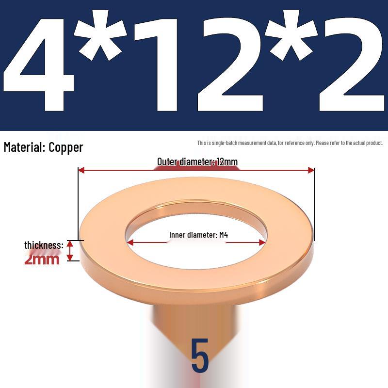National Standard Red Copper Gasket Seal Ring and Flat Washer M3-M60mm for Marine Instruments
