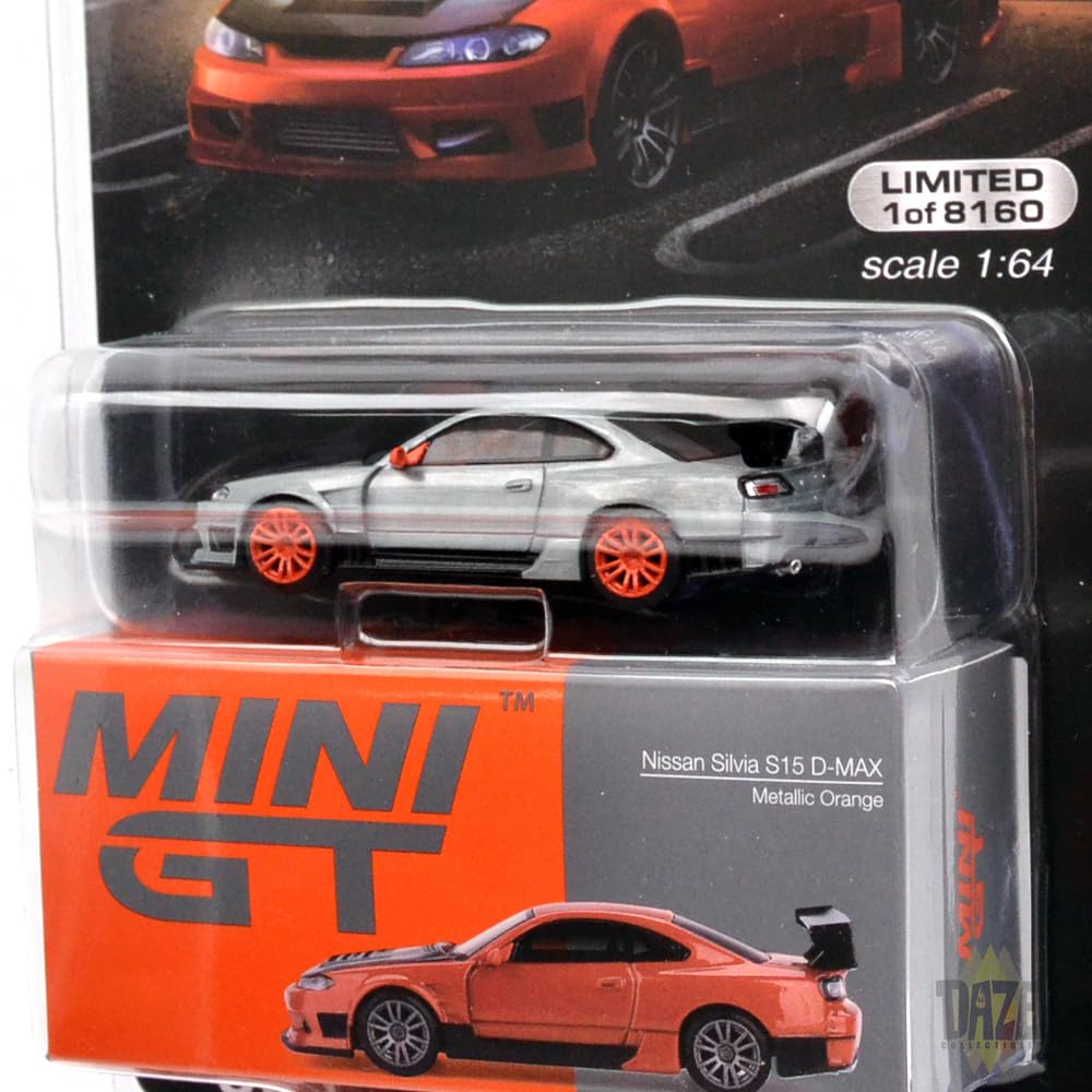 MINI GT 164 Scale MiJo Limited Edition Nissan Silvia S15 D-MAX (Metallic Orange) Chase Car MGT00581-MJ-CHASE