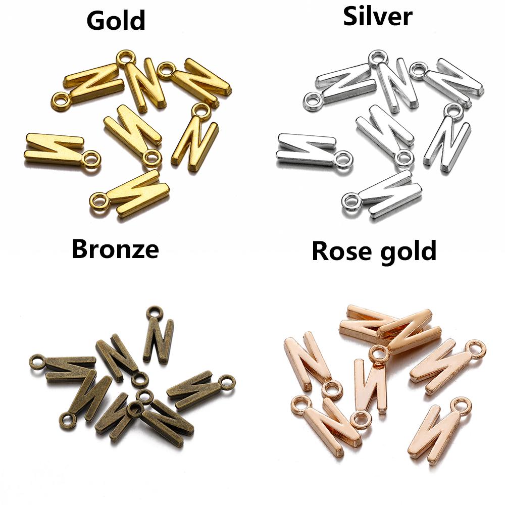 26-30Pcs 7X16 mm Alloy 26 Alphabet A-Z Letters Charms Pendants For DIY Bracelet Necklace Jewelry Making Supplies Accessories