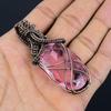 Pink Kunzite Pendant Gemstone Jewelry, 999 Copper Wire Wrapped Pendant, Handmade Jewelry Birthstone Pendant, Gift For Him